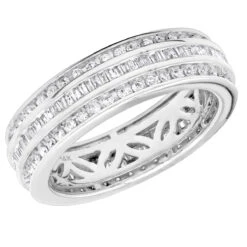 14K Rose Gold Round Baguette Diamond Eternity Ring 2.01ct 1/4 In (6mm) -Jewelry Sales Store 18k gold round baguette diamond eternity ring 201ct p 6326 wh