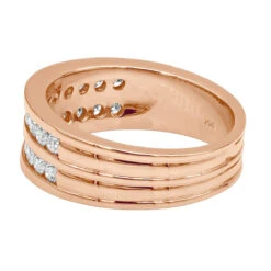 18K Rose Gold Round Diamond Men's Wedding Band 1.32ct -Jewelry Sales Store 18k gold round diamond mens wedding band 132ct p 31353 backro