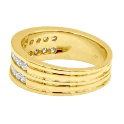 18K Rose Gold Round Diamond Men's Wedding Band 1.32ct -Jewelry Sales Store 18k gold round diamond mens wedding band 132ct p 31353 backye