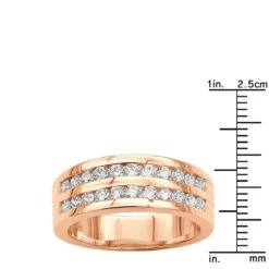 18K Rose Gold Round Diamond Men's Wedding Band 1.32ct -Jewelry Sales Store 18k gold round diamond mens wedding band 132ct p 31353 rulerro