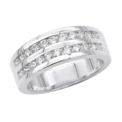 18K Rose Gold Round Diamond Men's Wedding Band 1.32ct -Jewelry Sales Store 18k gold round diamond mens wedding band 132ct p 31353 wh