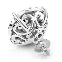 18K White Gold Round Diamond Stud Earrings 4ct Oversized Cluster Earrings -Jewelry Sales Store 18k gold round diamond stud earrings 4ct oversized cluster earrings 3