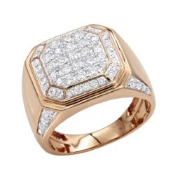 2 Carat Diamond Pinky Ring Or Wedding Band For Men 10K Yellow Gold By Luxurman -Jewelry Sales Store 2 carat diamond pinky ring or wedding band for men in 10k gold by luxurman ro