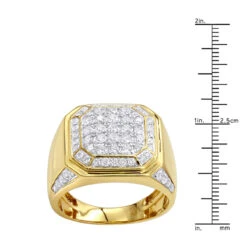 2 Carat Diamond Pinky Ring Or Wedding Band For Men 10K Yellow Gold By Luxurman -Jewelry Sales Store 2 carat diamond pinky ring or wedding band for men in 10k gold by luxurman rulerye