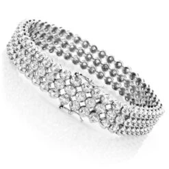 3 Row Men's Diamond Bracelet 4.75ct 10K White Gold Tennis Bracelet Design -Jewelry Sales Store 3 row mens diamond bracelet 475ct 10k gold p 48329 backwh