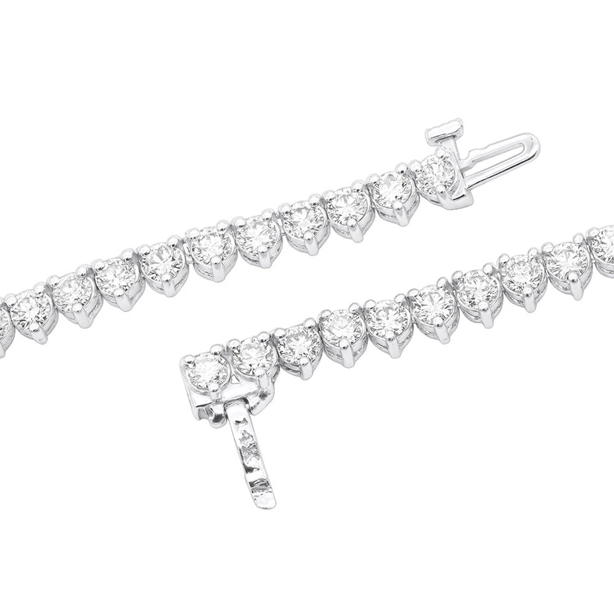 3 Prong Diamond Eternity Chain For Men And Women 14K Yellow Gold Tennis Necklace 4 3 Prong Diamond Eternity Chain For Men And Women 14K Yellow Gold Tennis Necklace - Image 4