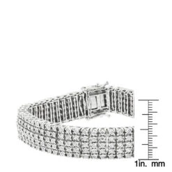 5 Row Men's Diamond Tennis Bracelet In Sterling Silver 1.75 Carat Gold Plted -Jewelry Sales Store 5 row mens diamond tennis bracelet in sterling silver 175 carat gold plted ruler
