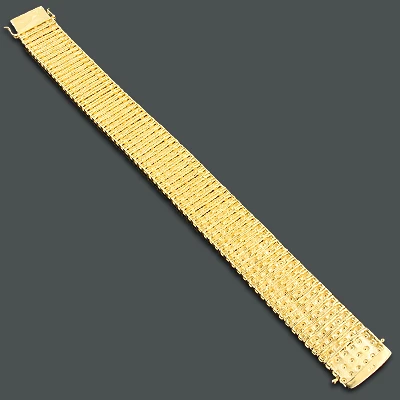 6 Row Men's Diamond Bracelet 1.35ct Gold Plated Sterling Silver 2 6 Row Men's Diamond Bracelet 1.35ct Gold Plated Sterling Silver - Image 2