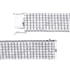 7 Row Diamond Bracelet For Men 1.20ct Sterling Silver -Jewelry Sales Store 7 row diamond bracelet for men 120ct sterling silver clasp