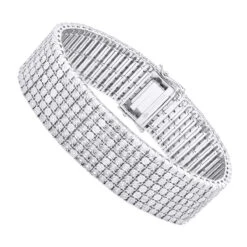 7 Row Diamond Bracelet For Men 1.20ct Sterling Silver