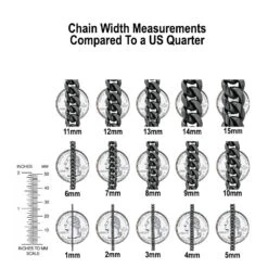 Men's Diamond Tennis Chain 10K Yellow Gold Affordable 2 Row Necklace 1ct -Jewelry Sales Store Chains Sizing Comparison Coin 49