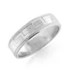 Adorned Wedding Band For Men 14K White Gold