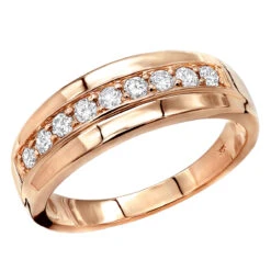 Affordable 10K Yellow Gold 0.5 Carat Round Diamond Wedding Ring For Men And Women -Jewelry Sales Store affordable 10k gold 05 carat round diamond wedding ring for men and women 000850 ro