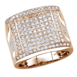 Affordable 2 Carat Statement Men's Diamond Ring By Luxurman 10K White Gold -Jewelry Sales Store affordable 2 carat statement mens diamond ring by luxurman in 10k gold ro