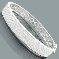 Affordable Men's Diamond Bracelet Bangle 1.76ct Sterling Silver