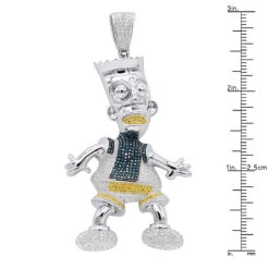Bart Simpson Diamond Pendant 0.75ct Sterling Silver -Jewelry Sales Store bart simpson diamond pendant 075ct sterling silver p 47930 rulerwh