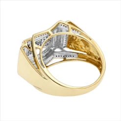 Black And White Diamond Ring For Men 0.5ct 10K Yellow Gold -Jewelry Sales Store black and white diamond ring 058ct 10k p 42295 backye