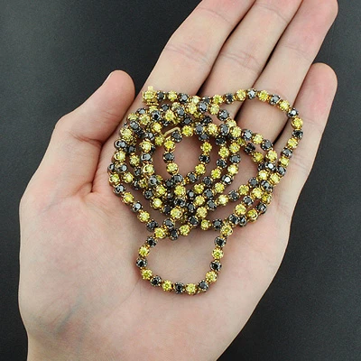 Black And Yellow Diamond Chain Necklace 20.87ct 10K Yellow Gold 4 Black And Yellow Diamond Chain Necklace 20.87ct 10K Yellow Gold - Image 4