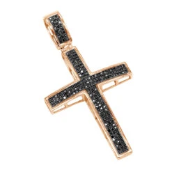 2 Inch Black Diamond Cross Pendant 10K White Gold 0.85ct -Jewelry Sales Store black diamond cross pendant 10k 085ct p 41445 rose