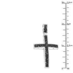 2 Inch Black Diamond Cross Pendant 10K White Gold 0.85ct -Jewelry Sales Store black diamond cross pendant 10k 085ct p 41445 ruler white