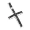 2 Inch Black Diamond Cross Pendant 10K White Gold 0.85ct