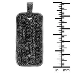 Iced Out Black Diamond Dog Tag Pendant 7.15ct Sterling Silver -Jewelry Sales Store black diamond dog tag pendant 715ct sterling silver p 43323 ruler