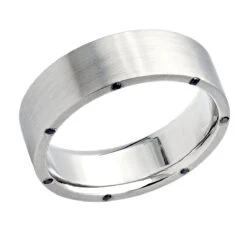 Black Diamond Eternity Band For Men In Platinum 0.21ct 7mm Wide