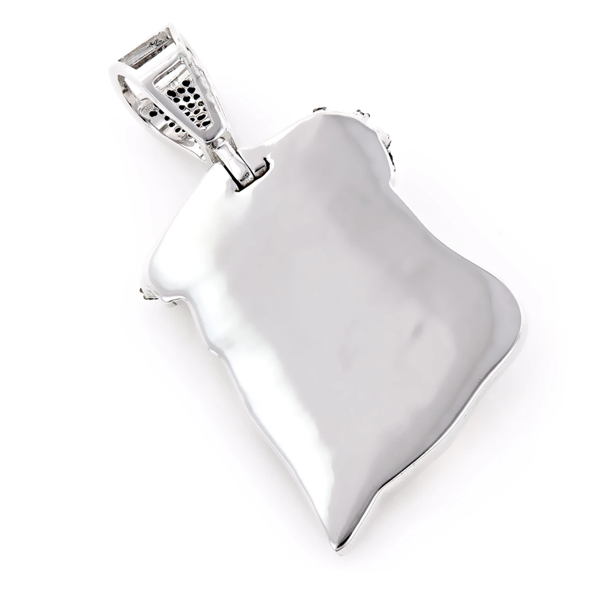 Black Diamond Jesus Head Face Pendant Mini 0.75ct 10K White Gold 4 Black Diamond Jesus Head Face Pendant Mini 0.75ct 10K White Gold - Image 4