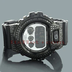 Casio Black G-Shock CZ Crystal Watch 4ct