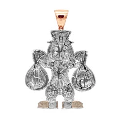 Cartoon Characters Scrooge McDuck Diamond Pendant In Sterling Silver 4.25ct -Jewelry Sales Store cartoon characters scrooge mcduck diamond pendant in sterling silver 425ct backro