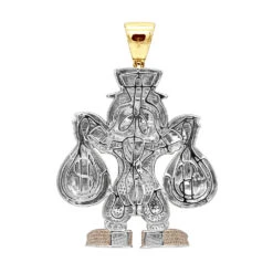 Cartoon Characters Scrooge McDuck Diamond Pendant In Sterling Silver 4.25ct -Jewelry Sales Store cartoon characters scrooge mcduck diamond pendant in sterling silver 425ct backye