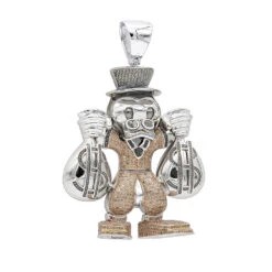 Cartoon Characters Scrooge McDuck Diamond Pendant In Sterling Silver 4.25ct -Jewelry Sales Store cartoon characters scrooge mcduck diamond pendant in sterling silver 425ct wh
