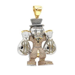 Cartoon Characters Scrooge McDuck Diamond Pendant In Sterling Silver 4.25ct -Jewelry Sales Store cartoon characters scrooge mcduck diamond pendant in sterling silver 425ct ye