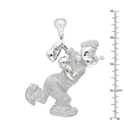 Real Diamond Popeye Pendant For Men In Sterling Silver 4ct -Jewelry Sales Store cartoons custom real diamond popeye pendant for men in sterling silver 4ct rulerwh