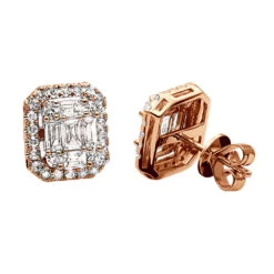 Cluster Diamond Stud Earrings For Men Women Emerald Shape 2 Carats 14K White Gold 7 Cluster Diamond Stud Earrings For Men Women Emerald Shape 2 Carats 14K White Gold -Jewelry Sales Store cluster diamond stud earrings for men women emerald shape 2 carats 14k gold 803209 ro