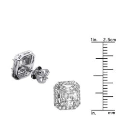 Cluster Diamond Stud Earrings For Men Women Emerald Shape 2 Carats 14K White Gold 9 Cluster Diamond Stud Earrings For Men Women Emerald Shape 2 Carats 14K White Gold -Jewelry Sales Store cluster diamond stud earrings for men women emerald shape 2 carats 14k gold 803209 rulerwh