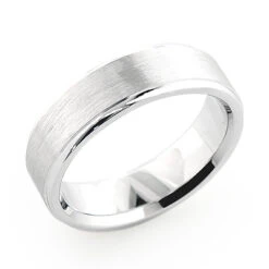 Cosmopolitan Thick Wedding Band For Men 14K White Gold