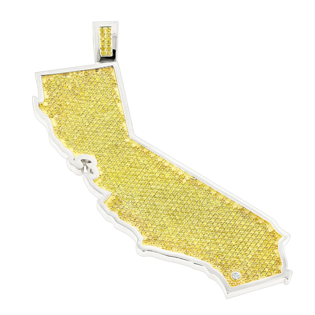 California State White Yellow Diamond Pendant 18.2ct 14K Yellow Gold 2 California State White Yellow Diamond Pendant 18.2ct 14K Yellow Gold - Image 2