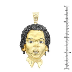 Custom Diamond Face Pendant For Men 14K Yellow Gold Custom Jewelry Design -Jewelry Sales Store custom diamond face pendant for men 14k gold custom jewelry design 001287 ruler yellow