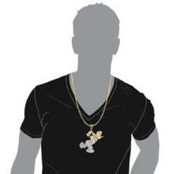 Diamond Popeye Pendant In Sterling Silver 4ct Gold Plated -Jewelry Sales Store custom diamond popeye pendant in sterling silver 413ct bodye