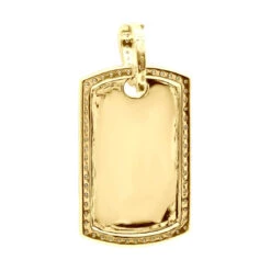 Dog Tags 10K Yellow Gold Diamond Pendant Can Be Engraved -Jewelry Sales Store custom dog tags gold diamond pendant can be engraved p 35694 backye