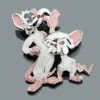Diamond Pinky And The Brain Pendant 12ct 14K White Gold