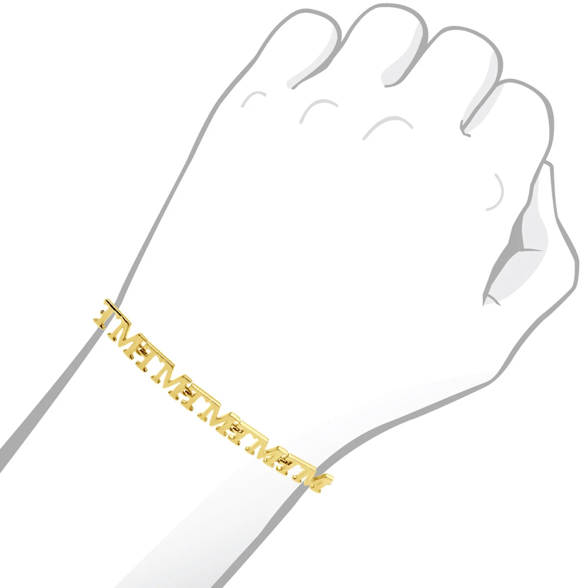 Custom Initials Bracelet For Men And Women 14K Yellow Gold 4 Custom Initials Bracelet For Men And Women 14K Yellow Gold - Image 4