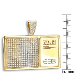 10K Yellow Gold Diamond Digital Scale Men's Pendant 4ct -Jewelry Sales Store custom jewelry 10k gold diamond digital scale mens pendant 4ct rulerye