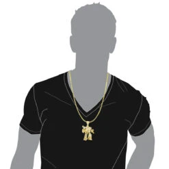 3-D Transformer Diamond Pendant 1.25ct Gold Plated -Jewelry Sales Store custom jewelry 3 d transformer diamond pendant 175ct gold plated p 47931 bodye