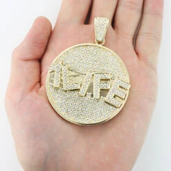 Custom-made 10K Yellow Gold Diamond Pendant For Men 5.9ct -Jewelry Sales Store custom jewelry made yellow gold diamond pendant 590ct 10k 4