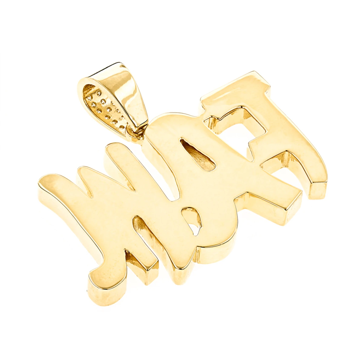 10K Yellow Gold Real Diamond Men's Pendant By Luxurman 3.5ct 4 10K Yellow Gold Real Diamond Men's Pendant By Luxurman 3.5ct - Image 4