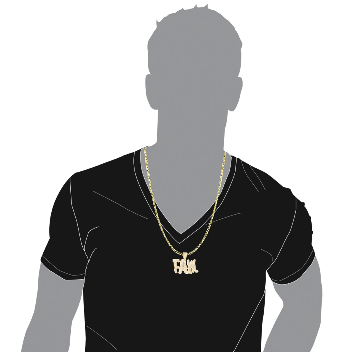 10K Yellow Gold Real Diamond Men's Pendant By Luxurman 3.5ct 5 10K Yellow Gold Real Diamond Men's Pendant By Luxurman 3.5ct - Image 5