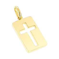 Custom Luccello 18K Yellow Gold Dog Tag Cross Pendant 9 Custom Luccello 18K Yellow Gold Dog Tag Cross Pendant -Jewelry Sales Store custom luccello 18k solid gold dog tag cross pendant backye