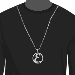 Diamond Initial Pendant For Men 10K Yellow Gold Alphabet Letter Custom Made -Jewelry Sales Store custom made diamond initial e pendant 329ct 10k gold alphabet letter 4